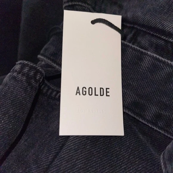 NWT AGOLDE x REVOLVE Black Reworked 90s Short Cinched Waist in Pave, Size 31 - Picture 10 of 11